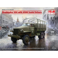 ICM 1/35 Studebaker US6 with WWII Soviet Drivers Plastic Model Kit 35510