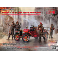 ICM 1/35 Ford T 1914 Fire Truck with Crew Plastic Model Kit 35606
