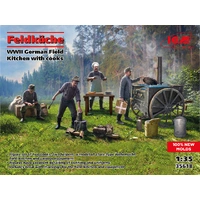 ICM 1/35 Feldküche WWII German Field Kitchen with cooks Plastic Model Kit