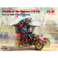 ICM 1/35 Battle of the Marne (1914), Taxi car with French Infantry 35660 Plastic Model Kit