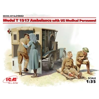 ICM 1/35 Model T 1917 Ambulance with US Medical Personnel Plastic Model Kit