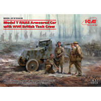 ICM 1/35 Model T RNAS Armour.car w/Brit.tank crew Plastic Model Kit 35670