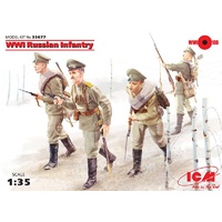 ICM 1/35 WWI Russian Infantry, (4 figures) 35677 Plastic Model Kit