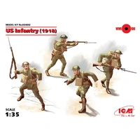 ICM 1/35 US Infantry (1918) (4 Figures) Plastic Model Kit