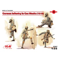 ICM 1/35 German Infantry in Gas Masks (1918) (4 figures) 35695 Plastic Model Kit