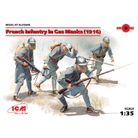 ICM 1/35 French Infantry in Gas Masks (1916) (4 figures) 35696 Plastic Model Kit