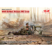 ICM 1/35 WWI British Vickers MG Crew + 2 figures Plastic Model Kit 35713