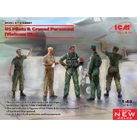 ICM 1/48 US Pilots & Ground Personnel (Vietnam) Plastic Model Kit 48087