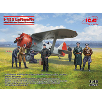 ICM 1/48 I-153 with Luftwaffe Pilots and Ground Personnel Plastic Model Kit