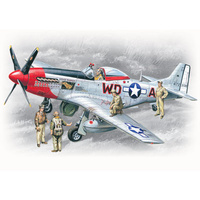 ICM 1/48 P-51D with USAAF Pilots and Ground Personnel Plastic Model Kit 48153