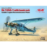 ICM 1/48 Hs 126A-1 with bomb rack, Condor Legion Reconnaissance Plane 48213 Plastic Model Kit