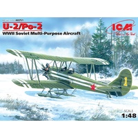 ICM 1/48 U-2/Po-2, WWII Soviet Multi-Purpose Aircraft Plastic Model Kit 48251