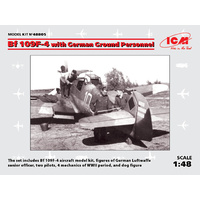 ICM 1/48 Messerschmitt Bf-109F-4 with German Ground Personnel Plastic Model Kit 48805