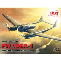 ICM 1/72 FW 189A-1, WWII German Reconnaissance Plane Plastic Model Kit 72291