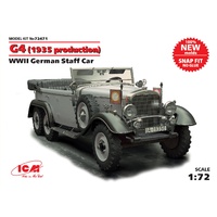 ICM 1/72 G4 (1935 production), WWII German Staff Car snap fit/no glue Plastic Model Kit 72471