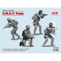ICM 1/24 S.W.A.T. Team (4 Figures) Plastic Model Kit Diorama Set