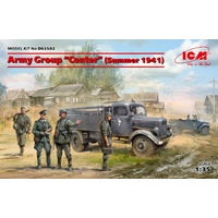 ICM 1/35 Army Group "Center" (Summer 1941) (Kfz.1, Type L3000S, German Infantry (4 figures), German Drivers (4 figures) DS3502 Plastic Model Kit