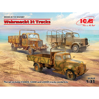 ICM 1/35 Wehrmacht 3t Trucks (V3000S, KHD S3000, L3000S) Diorama Set