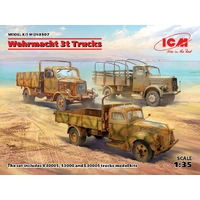 ICM 1/35 Wehrmacht 3t Trucks Plastic Model Kit Diorama Set