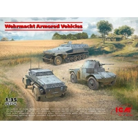 ICM 1/35 Wehrmacht Armored Vehicles Plastic Model Kit Diorama Set