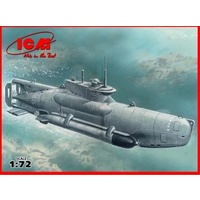 ICM 1/72 U-boat Type XXVIIB Seehund (late) WWII German Midget Submarine Plastic Model Kit S007