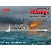 ICM 1/700 'König' WWI German Battleship full hull and waterline Plastic Model Kit