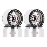 Injora 1.9" Super Heavy Brass -10mm Offset Wheels for 1/10 RC Crawlers (W1958) - Silver