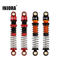 INJORA 45mm Aluminum Threaded Oil Shock Absorbers for FMS FCX24 FCX18 - 4pcs Orange/Gold