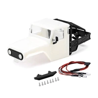 INJORA IR40 Half Truck Hard Plastic Body with Cage for 1/18 TRX4M Defender Bronco White