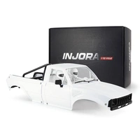 Injora IR60-10 Hard Body with Interior & Bed Cage for 1/10 RC Crawler - White (Unpainted)