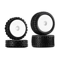 Injora Unglued Pin Buggy Tires & Wheels for 1/24 Losi Micro-B - White