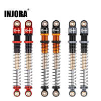 INJORA 51mm Aluminum Long Travel Threaded Double Barrel Shocks for Axial AX24 - 4pcs Grey