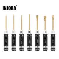 INJORA 7PCS Short Handle Hex Screwdriver Nut Driver Tools Kit for 1/18 1/24 RC Crawlers