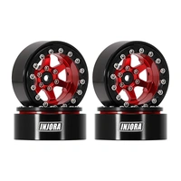 Injora 1.3" Aluminium -5.25mm Offset Wheels for Micro Crawlers (W1313) - Red
