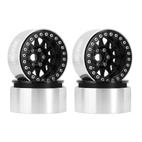 INJORA 1/10 1.9" CNC Aluminum Beadlock Wheels for RC Crawler Black (4pcs)