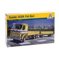 Italeri 1/24 Scania 142M Flat Bed Truck & Tr. Plastic Model Kit