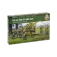 Italeri 1/56 8.8 cm Flak 37 with crew New Mould Plastic Kit