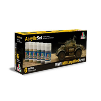 Italeri Acrylic Allied Army Military WWII Paint Set 6pkt