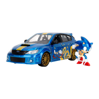 Jada 1/24Sonic the Hedgehog - Subaru STI (with Sonic the Hedgehog Figue) Diecast Model Car
