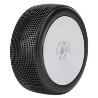 Jetko 1/8 LESNAR Buggy Tyres (Dish/White Rim/Super Soft) (2pcs) [1004DWSSG]