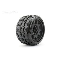 Jetko 1/8 SGT 3.8 EX-TOMAHAWK Tyres (Claw Rim/Black/Medium Soft/Belted/12mm) (2pcs) [1601CBMSGBB3]