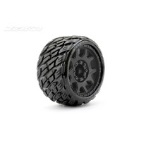 Jetko 1/8 SGT 3.8 EX-ROCKFORM Tyres (Claw Rim/Black/Medium Soft/17mm/Narrow) (2pcs) [1603CBMSGBB1]