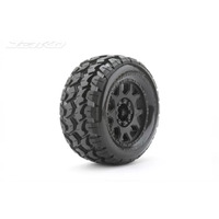 Jetko 1/8 MT 3.8 EX-TOMAHAWK Tyres (Claw Rim/Black/Medium Soft/17mm/Narrow) (2pcs) [1801CBMSGBB1]