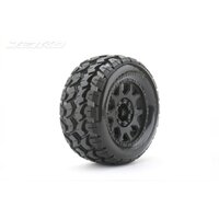 Jetko 1/8 MT 3.8 EX-TOMAHAWK Tyres (Claw Rim/Black/Medium Soft/Belted/17mm) (2pcs) [1801CBMSGBB2]