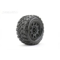 Jetko 1/8 MT 3.8 EX-KING COBRA Tyres (Claw Rim/Black/Med Soft/Belted/17mm 1/2 o/s) [1802CBMSGBB2]