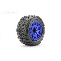 Jetko 1/8 MT 3.8 EX-KING COBRA Tyres (Claw Rim/Metal Blue/Med Soft/Belted) (2pcs) [1802CLMSGBB1]