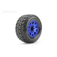 Jetko 1/8 MT 3.8 EX-ROCKFORM Tyres (Claw Rim/Metal Blue/Med Soft/Belted/17mm) (2pcs) [1803CLMSGBB1]