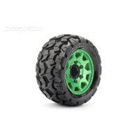Jetko 1/10 ST 2.8 EX-TOMAHAWK Tyres (Claw Rim/Metal Green/Medium Soft/12mm) (2pcs) [2701CGMSGNB1]