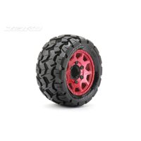 Jetko 1/10 ST 2.8 EX-TOMAHAWK Tyres (Claw Rim/Metal Red/Medium Soft/12mm) (2pcs) [2701CRMSGNB1]