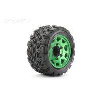 Jetko 1/10 ST 2.8 EX-KING COBRA Tyres (Claw Rim/Metal Green/Medium Soft/12mm) (2pcs) [2702CGMSGNB1]